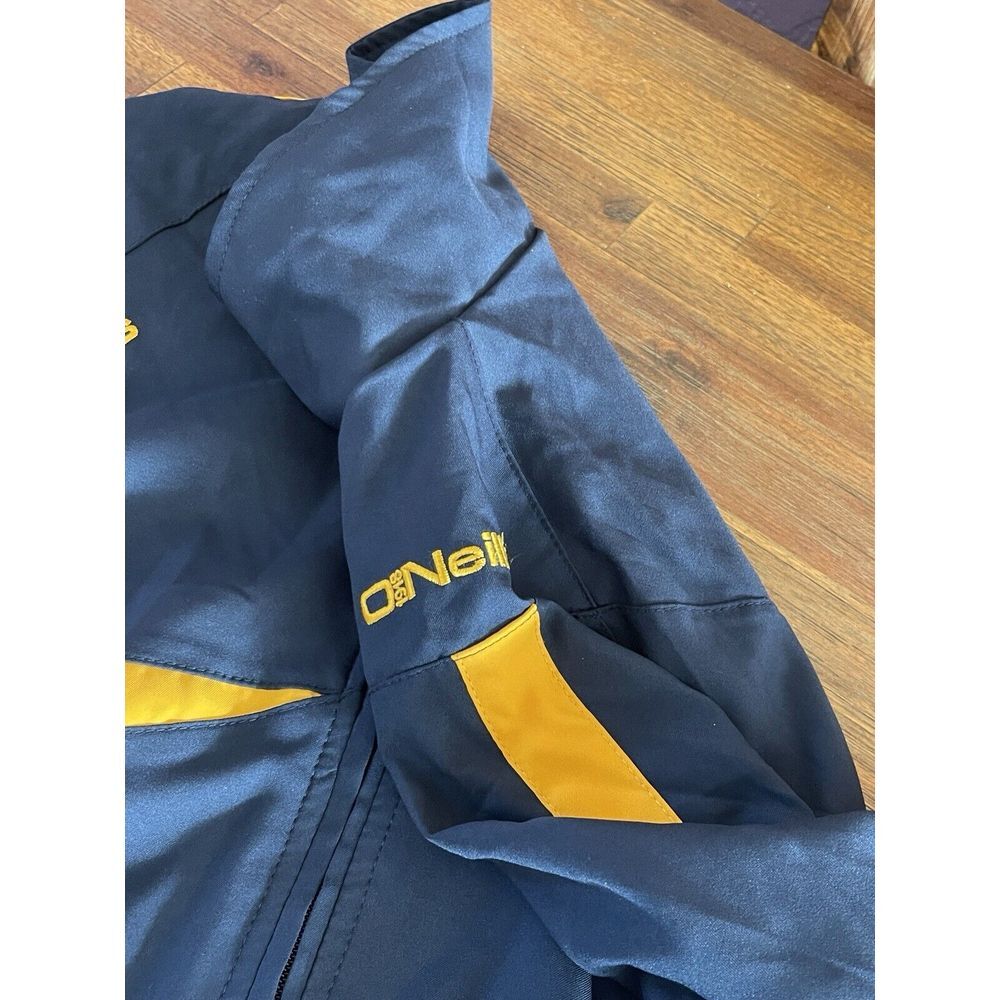 O'Neills US Navy Rugby Jacket Mens Large Full Zip Navy Blue / Yellow Lightweight - Picture 5 of 16